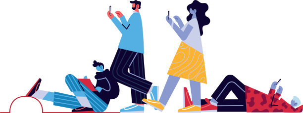 人们在网上联系不同的电子产品图片下载