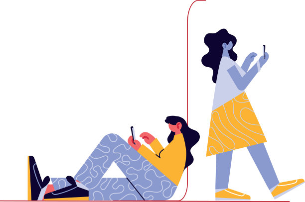 女性在网上连接不同的电子设备图片下载