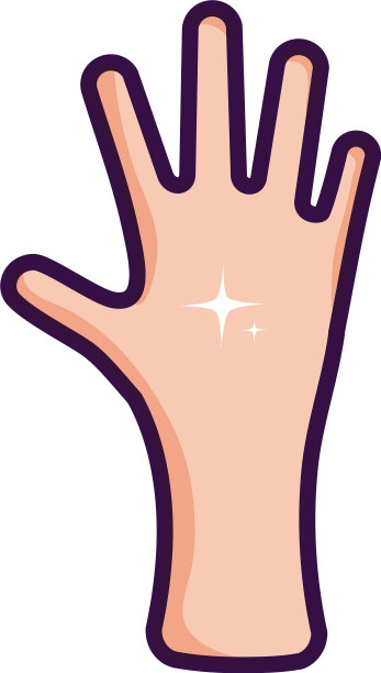 干净的手图标线条颜色风格图片下载