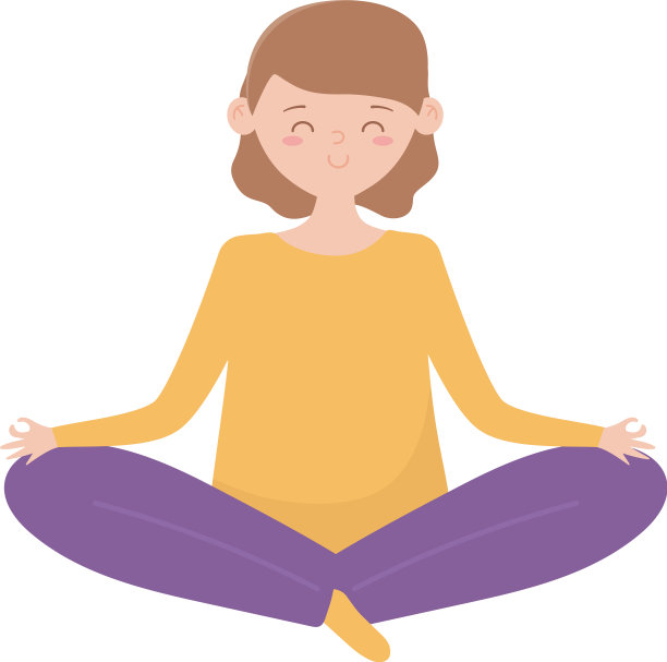呆在家里练瑜伽的年轻女子莲花图片下载