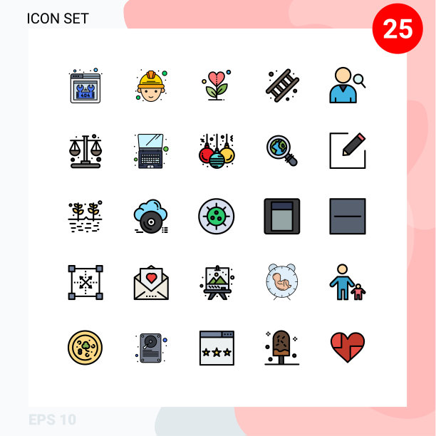 设置25商业填充线平面颜色包图片下载