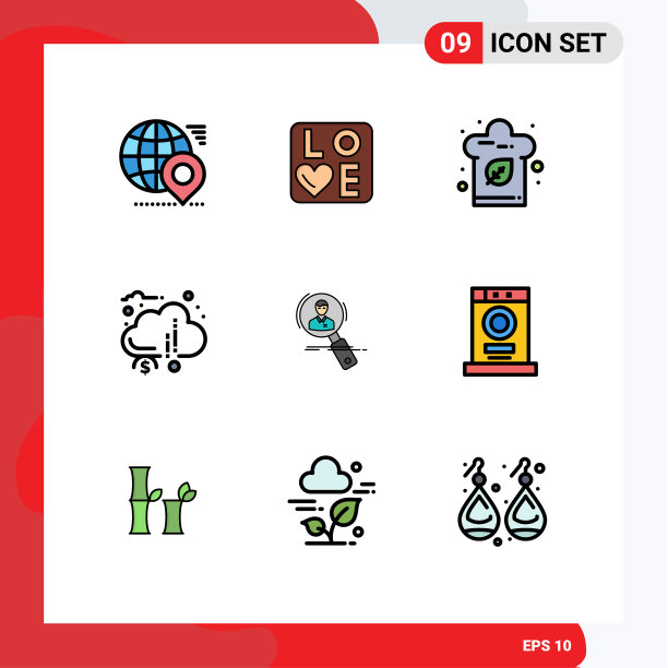 用户界面包9基本填充线平图片下载