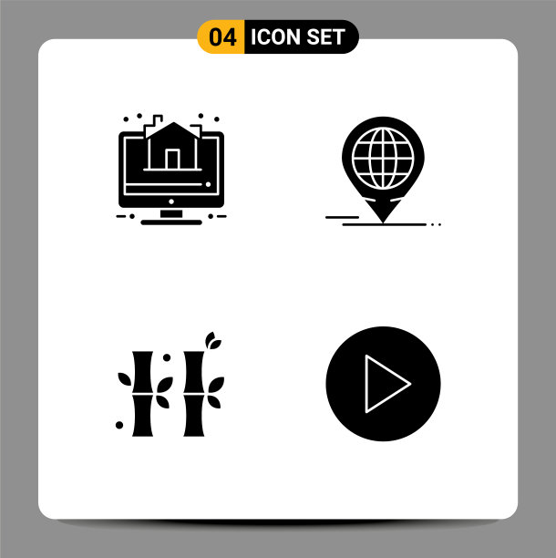 为房子设置4个商业实体符号包图片下载