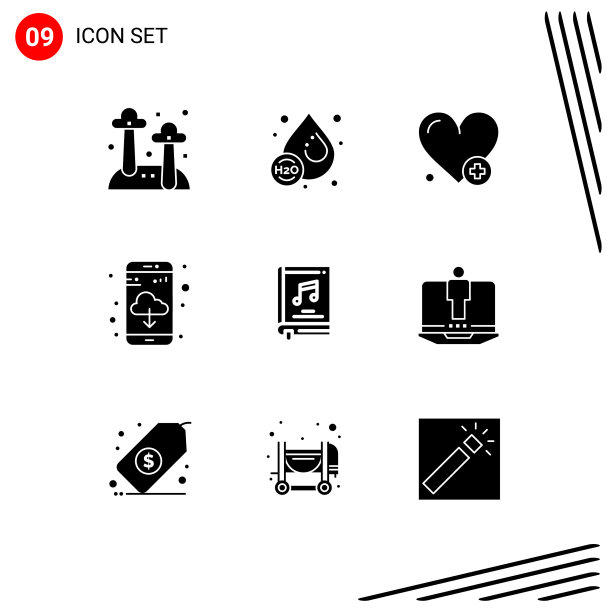 用户界面包9个基本立体字形图片下载