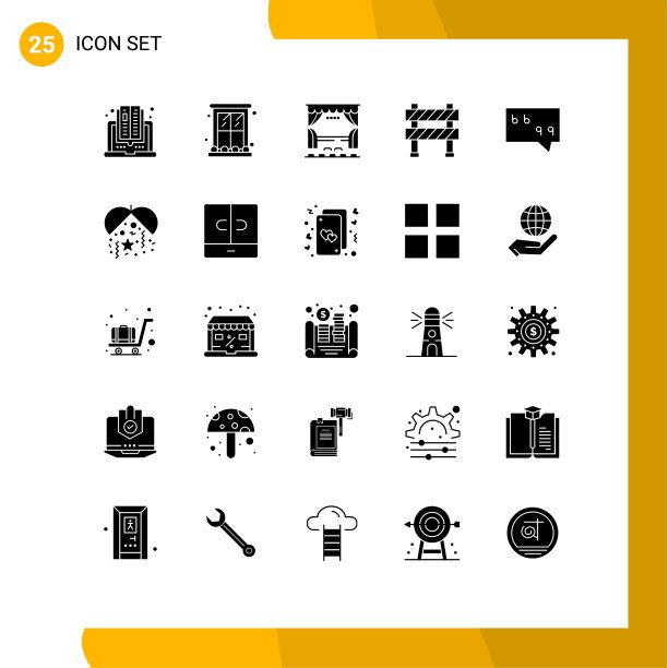 现代设置了25个立体象形文字和符号等图片下载
