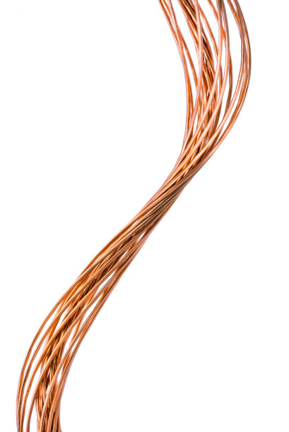纯铜线隔离在白色背景上图片下载