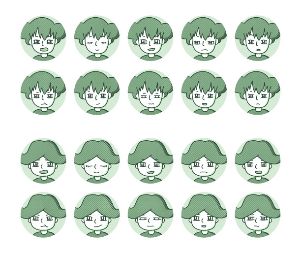 两个人图标(绿色)表情变体28图片下载