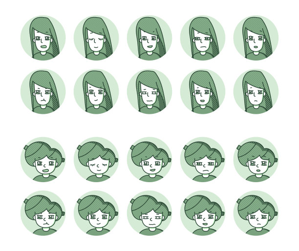 两个人物图标(绿色图片下载