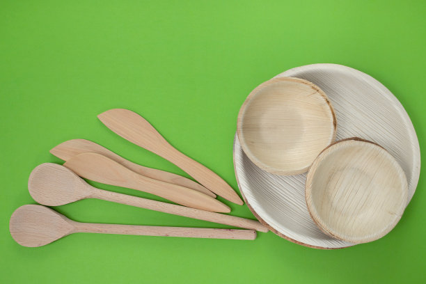 环保不同的器皿绿色背景图片下载