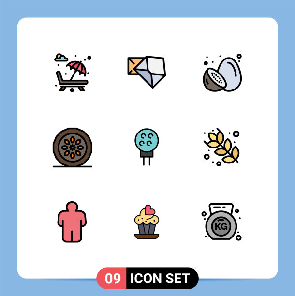 可编辑的线包9简单填充线平图片下载