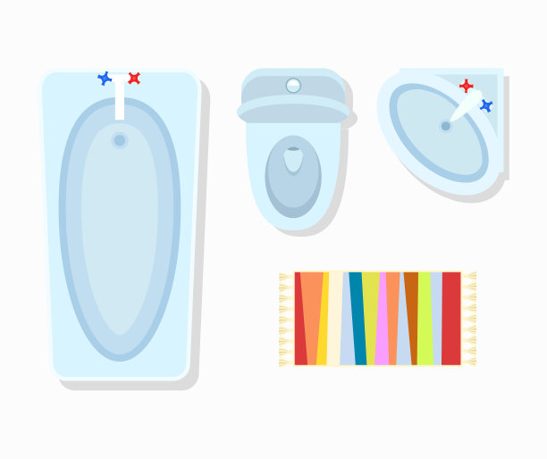 卫生间室内设计矢量插图图片下载