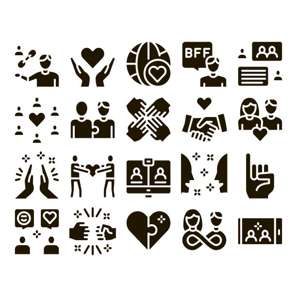 友谊关系符号集向量图片下载