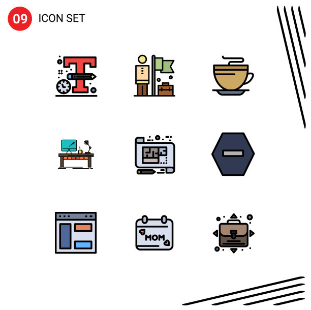 设置9商业填充线平面颜色包图片下载