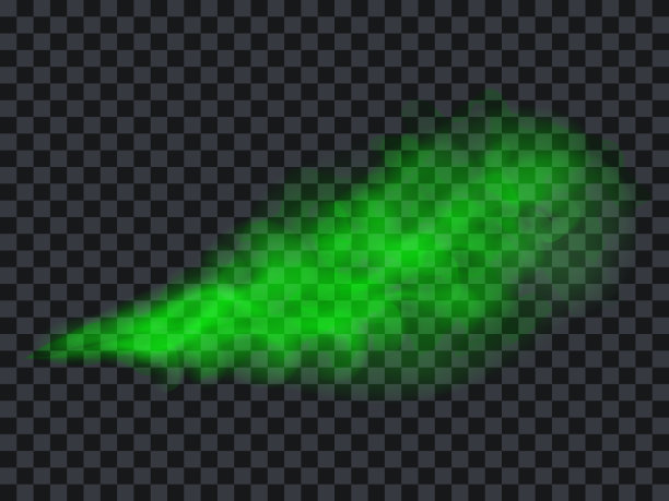 绿色烟雾在透明的背景。难闻的气味最毒的烟雾图片下载