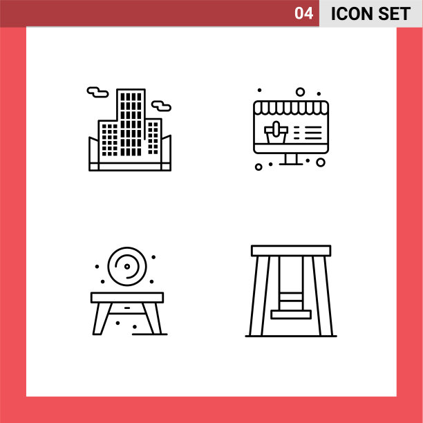 设置4个现代UI图标符号标志图片下载