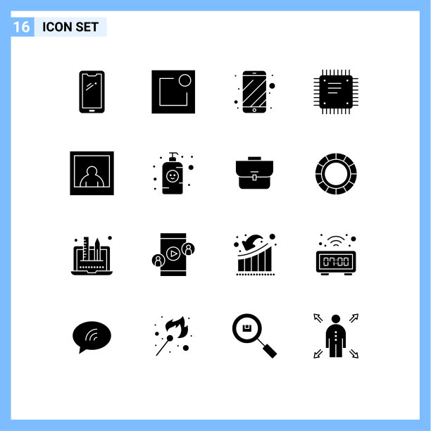 将16个实字形、符号和符号分组图片下载