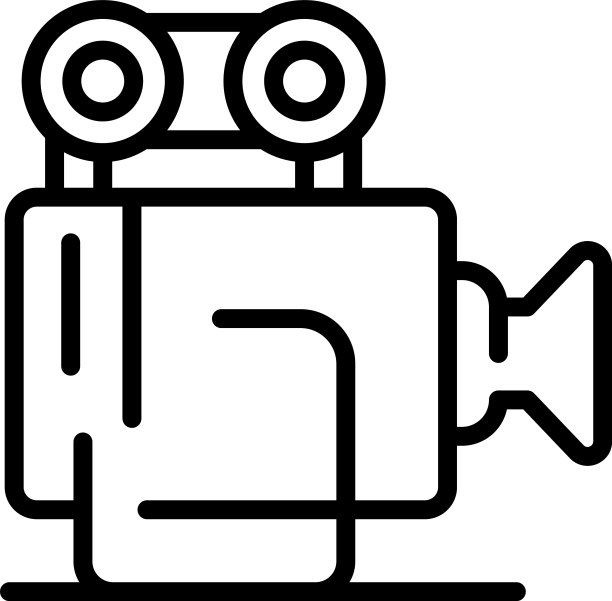 复古摄像机图标轮廓风格图片下载