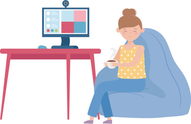 待在家里喝咖啡的女人图片下载