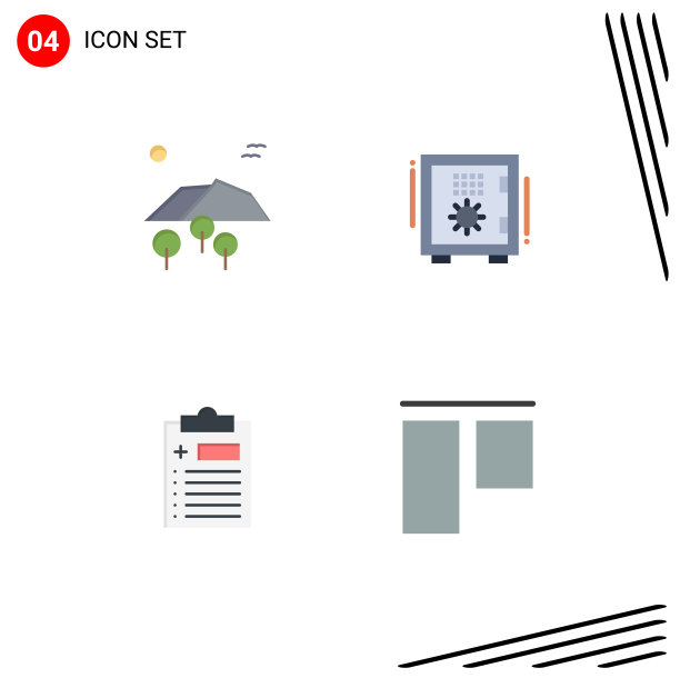 包4创意平面图标景观图片下载