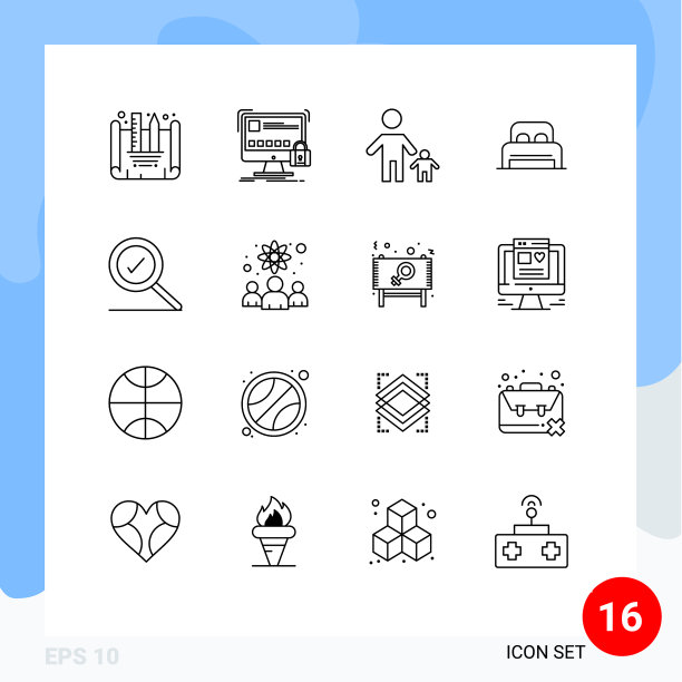 16组现代轮廓设置完整的房间图片下载