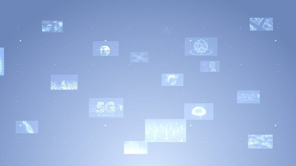 数字网络技术AI 5G数据通信概念3D插图背景图片下载
