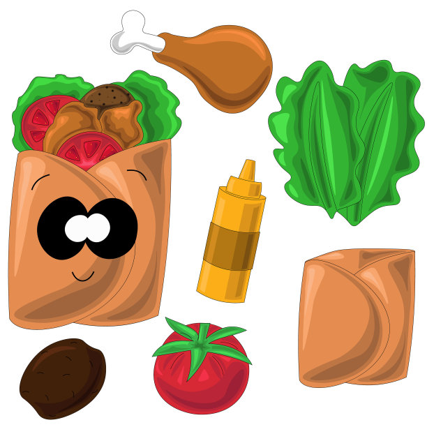 制作快速沙瓦玛的原料图片下载