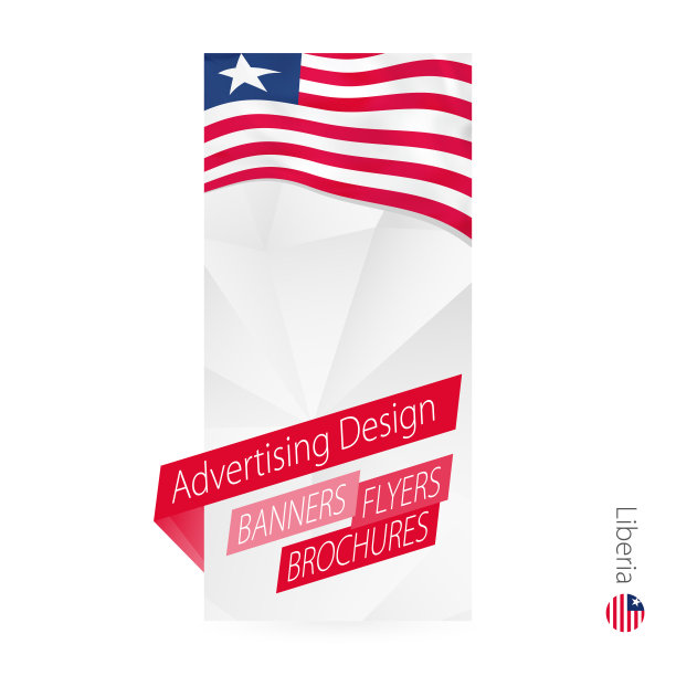 利比里亚的矢量抽象横幅模板。图片下载