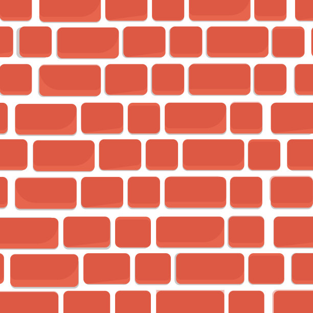 珊瑚色卡通砖墙无缝图案。图片下载