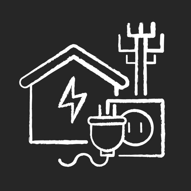 电连接粉笔白色图标上的黑色背景图片下载