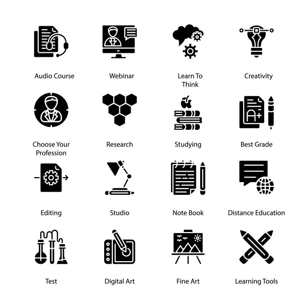 在线教育符号图标图片下载