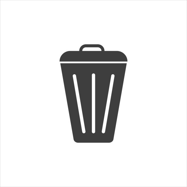 矢量回收站图标上的白色背景。EPS10图片下载