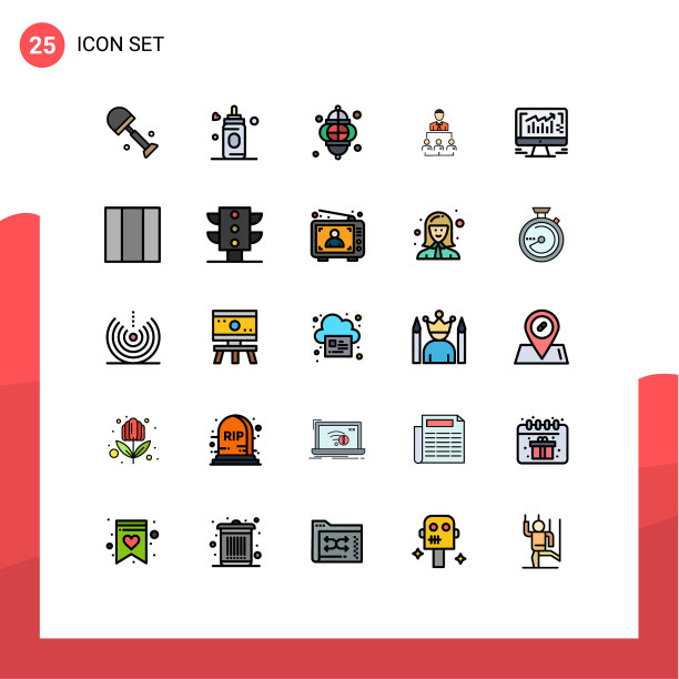 在网格上设置25个填充线平面颜色图片下载