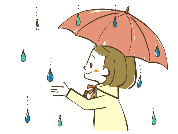 一个在雨天仰望天空的女人图片下载