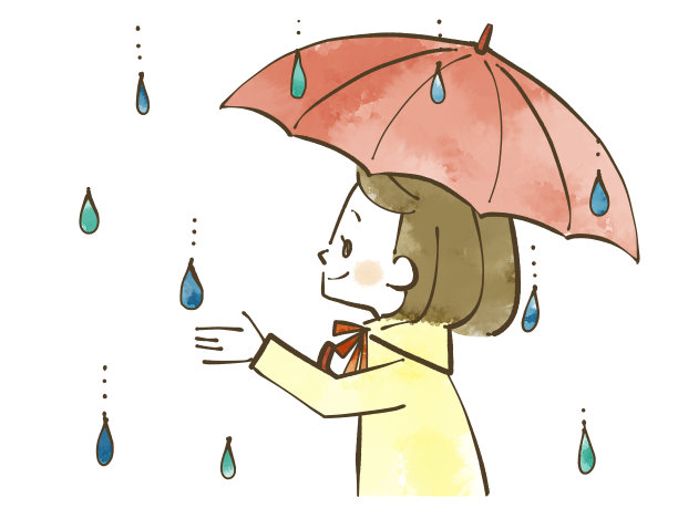 一个在雨天仰望天空的女人图片下载