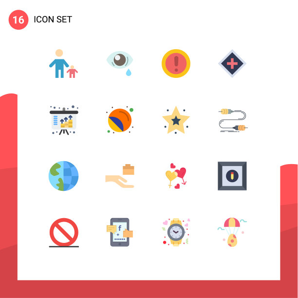 用户界面包16个基本平色的图片下载