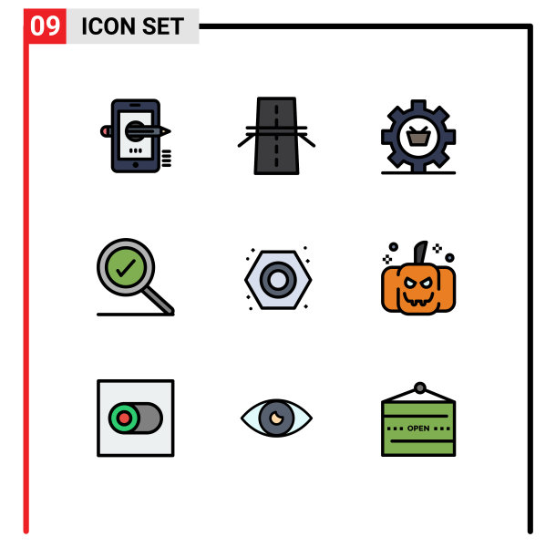 可编辑的线包9简单填充线平图片下载