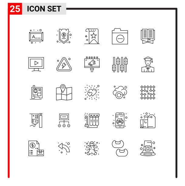 股票图标包25行符号和符号图片下载