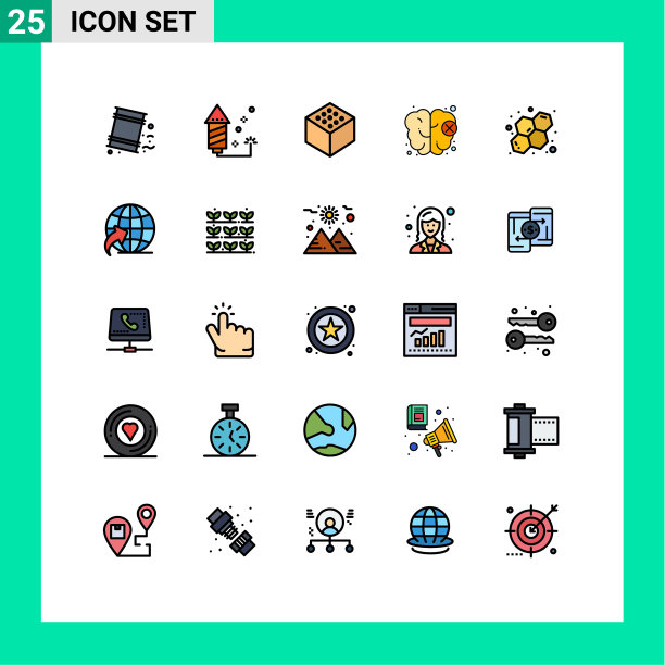 25个通用填充线平色标志符号图片下载