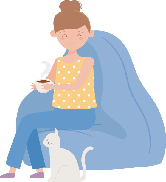 呆在家里，把咖啡杯放在椅子上图片下载