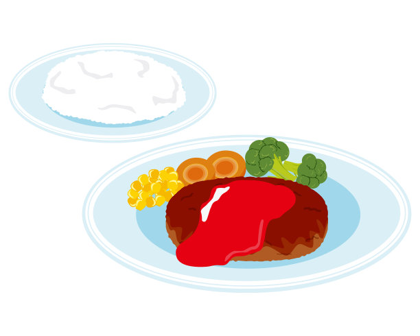 汉堡包牛排的矢量插图。图片下载