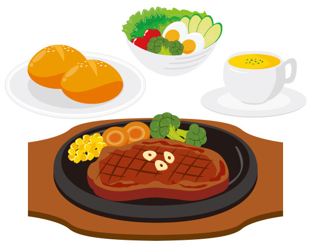 矢量插图烤牛排。图片下载