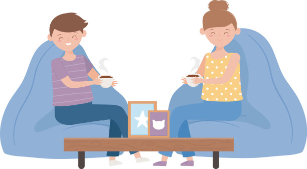 居家男人和女人咖啡杯生活图片下载