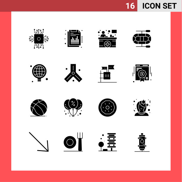 通用图标符号组16个现代立体图片下载