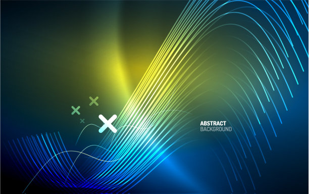 抽象背景-蓝色霓虹线设计图片下载