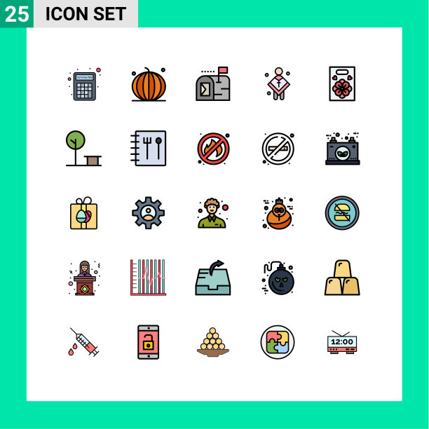 设置25个现代UI图标符号标志图片下载