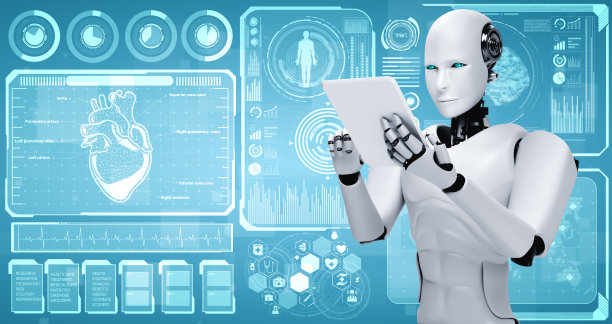 未来的医疗技术由人工智能机器人控制，使用机器学习图片下载