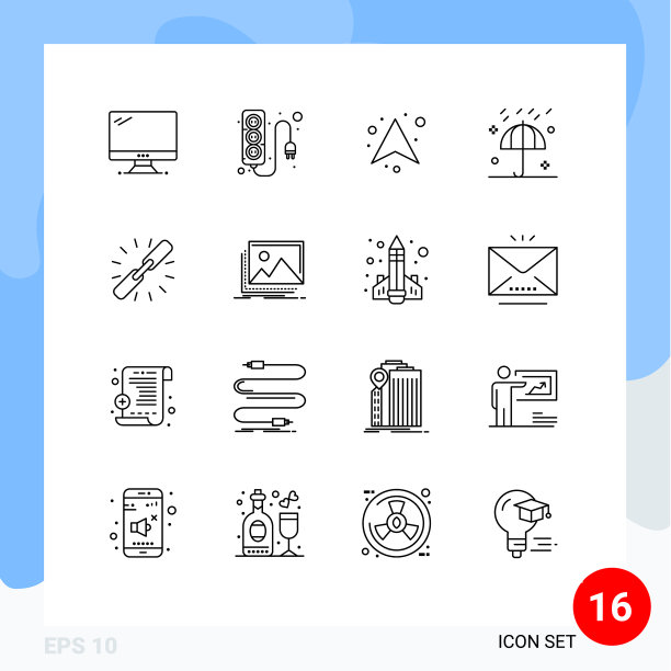 16个创意图标的现代标志和符号图片下载