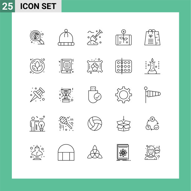 组25行标志和符号的袋子图片下载