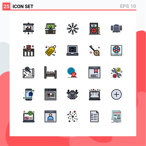 组25现代填充线平面颜色集图片下载