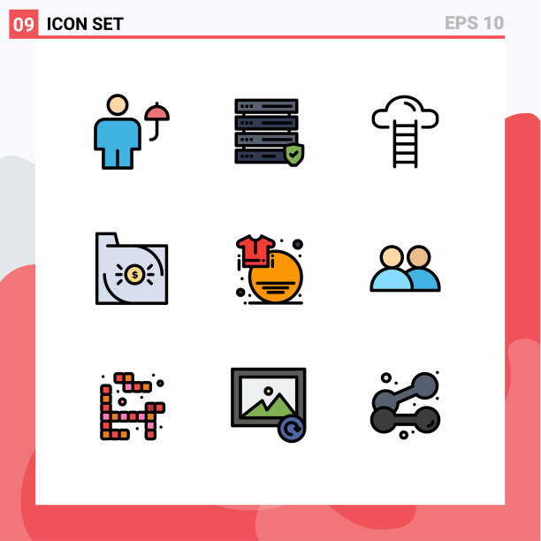 9 .填充线平面颜色的网站概念图片下载